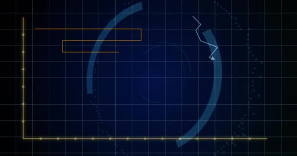 Animación Diagrama Procesamiento Datos Sobre Candado Concepto Negocio Global Interfaz — Vídeos de Stock