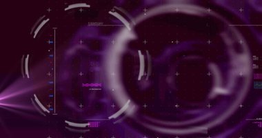 Dijital ekranda çeşitli veri işleme resimleri. veri işleme, teknoloji ve dijital arayüz kavramı dijital olarak oluşturulmuş görüntü.