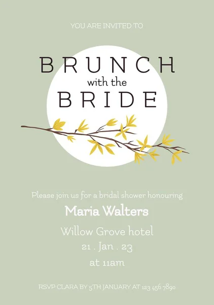 Celebrate Style Bridal Brunch Invite Soft Hues Floral Accents Set — Stock Photo, Image