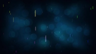 Kayan yıldızların üzerindeki ışık noktalarının animasyonu. Küresel teknoloji ve dijital arayüz konsepti dijital olarak oluşturulmuş video.