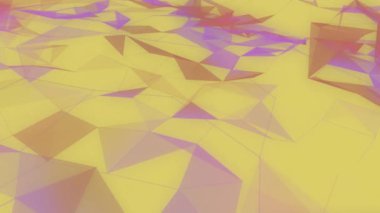 Sarı arka planda renkli şekillerin canlandırılması. Şekiller, renkler, hareket ve arkaplan konsepti dijital olarak oluşturulmuş video.