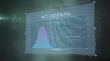Eğri metin ve dijital veri işlemesinin ekranda düzleştirilmesi. Dijital olarak oluşturulmuş küresel bağlantılar, hesaplama ve veri işleme kavramı.