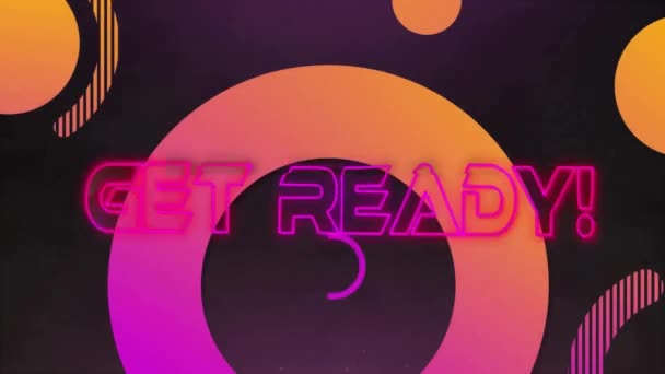 Animation Von Vorbereitetem Text Und Neonfarbenen Dreiecken Über Rosa Und — Stockvideo