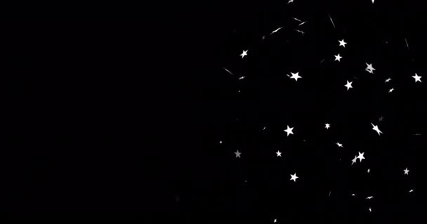 Animáció Lebegő Csillagok Fekete Háttér Kivonat Formák Minta Koncepció Digitálisan — Stock videók