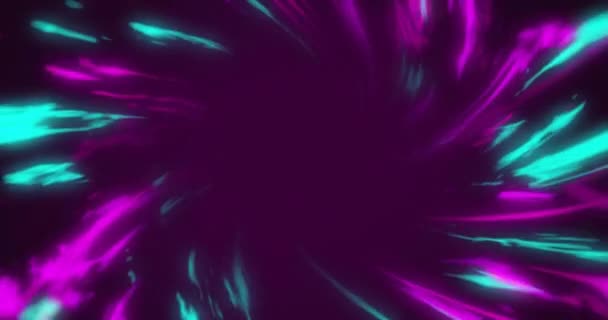 Animatie Van Paarse Sporen Zwarte Achtergrond Abstract Achtergrond Kleuren Concept — Stockvideo