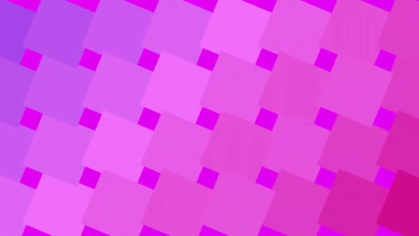 紫色の背景に浮遊するカラフルな形状のアニメーション パターン デジタル生成されたビデオ — ストック動画
