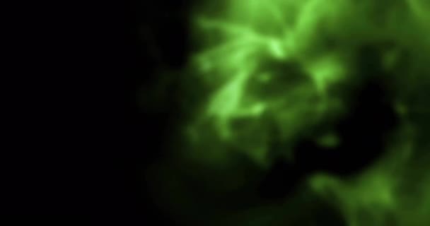 Animatie Van Neon Groene Vormen Bewegen Zwarte Achtergrond Abstract Achtergrond — Stockvideo