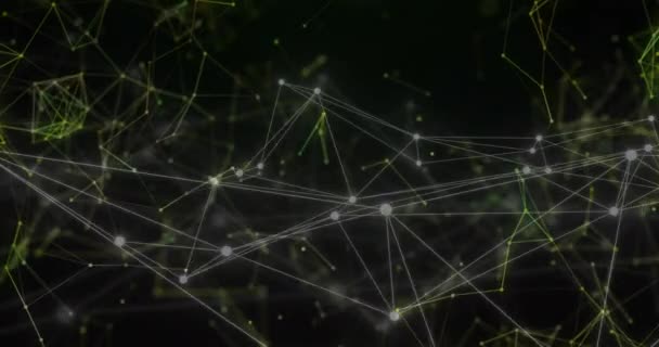 Animation du réseau de connexions sur des formes. Technologie globale et concept d'interface numérique vidéo générée numériquement.