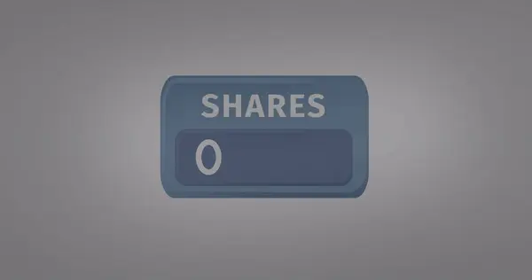 Blue Shares Counter Displayed Count Zero Suggests Lack Engagement Interest — Stock Photo, Image