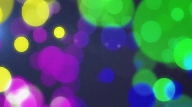 Siyah arka planda hareket eden mavi ve sarı noktaların canlandırması. Desen, soyutlama ve dijital arayüz konsepti dijital olarak oluşturulmuş video.