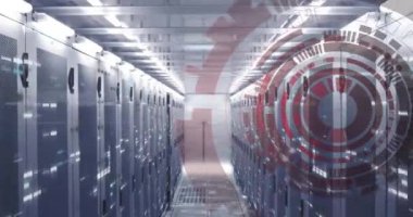 Bilgisayar sunucularındaki veri işleme ve tarama alanlarının animasyonu. Dijital olarak oluşturulan küresel çevrimiçi güvenlik, iş, finans, bilgisayar ve veri işleme kavramı.