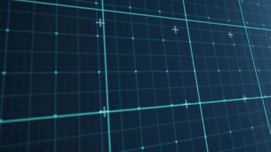 Mavi arkaplandaki bağlantı ağının canlandırılması. Küresel teknoloji ve dijital arayüz konsepti dijital olarak oluşturulmuş video.