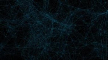 Siyah arkaplandaki bağlantı ağının canlandırılması. Küresel teknoloji, hesaplama, bağlantılar ve dijital arayüz konsepti dijital olarak oluşturulmuş video.