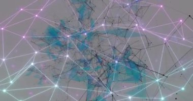 Beyaz arkaplandaki bağlantı ağının canlandırılması. küresel bağlantılar, bilgisayar ve dijital arayüz konsepti dijital olarak oluşturulmuş video.