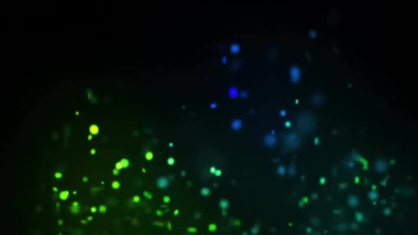 Анимация Разноцветных Искр Черном Фоне Глобальные Технологии Концепция Цифрового Интерфейса — стоковое видео