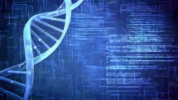 Animation Dna Strand Mathematical Equations Data Processing Global Science Technology — Stock Video