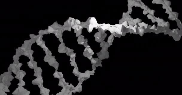 Animação Movimento Fio Dna Branco Sobre Fundo Preto Formas Conceito — Vídeo de Stock