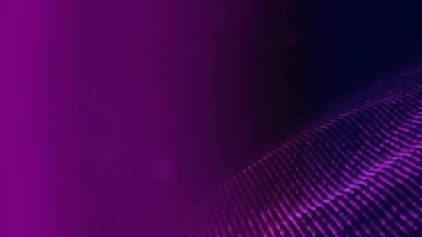 Анімація Неонових Плям Рухаються Фіолетовому Фоні Глобальна Технологія Концепція Цифрового — стокове відео