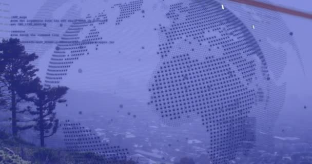 Animación Del Procesamiento Datos Financieros Todo Mundo Finanzas Globales Negocios — Vídeo de stock
