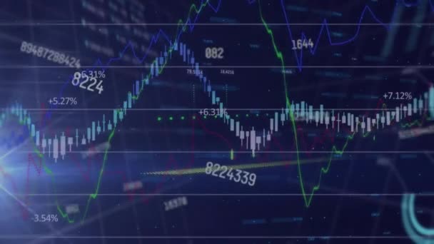 Animation Data Processing Diagrams Global Business Digital Interface Concept Digitally — Vídeo de stock