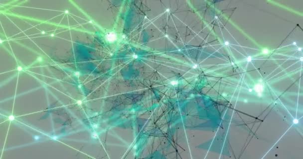 Animation du réseau de connexions sur fond blanc. Connexions globales, informatique et concept d'interface numérique vidéo générée numériquement.