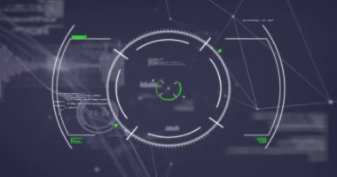 Veri işleme ve tarama alanındaki bağlantı ağının animasyonu. Küresel teknoloji ve dijital arayüz konsepti dijital olarak oluşturulmuş video.