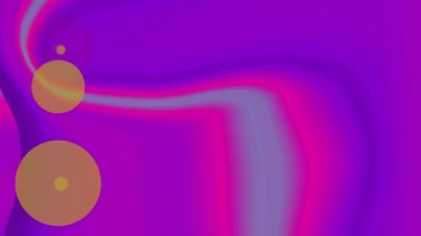 Mor arka planda hareket eden renkli şekillerin üzerinde yüzen noktaların canlandırması. Renkler, desenler ve şekiller dijital olarak oluşturulmuş video konsepti.