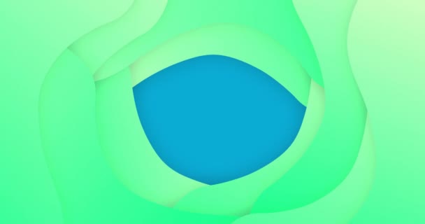 Animation Morphing Blue Abstract Shape Moving Layered Green Background Abstract — Stock Video