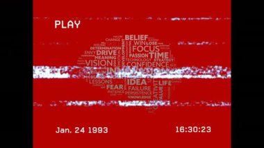 Kırmızı arkaplanda veri işleme üzerinden abone metninin canlandırması. Bilgisayar arayüzü ve teknoloji kavramı.