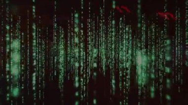 Işık noktalarının üzerinde hareket eden şekillerin animasyonu. Parti, kutlama ve dijital arayüz kavramı dijital olarak oluşturuldu.