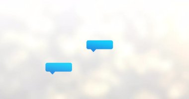 Bej arka planda sosyal medya tepkilerinin animasyonu. Sosyal medya, iletişim ve teknoloji konsepti dijital olarak oluşturulmuş video.