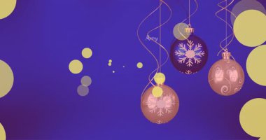 Mücevherler üzerine Mutlu Noeller mesajı animasyonu. Noel, kutlama ve dijital arayüz kavramı dijital olarak oluşturulmuş video.