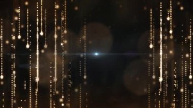 Işık noktaları ve siyah arka plandaki yıldızların animasyonu. Soyut arkaplan ve dijital arayüz kavramı dijital olarak oluşturulmuş video.