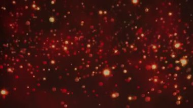Kırmızı arkaplandaki ışık noktalarının animasyonu. Soyut arkaplan, ışık ve hareket kavramı dijital olarak oluşturulmuş video.