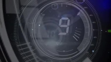 Geri sayım boyunca bağlantı ağının animasyonu. Küresel iş ve dijital arayüz kavramı dijital olarak oluşturulmuş video.