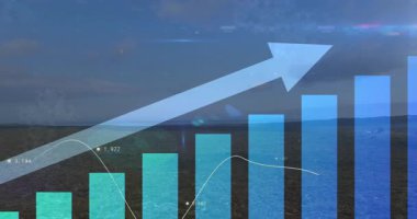 Finansal veri işleme ile değişen numaraların animasyonu. Küresel finans sektörü ve dijital arayüz kavramı dijital olarak oluşturulmuş video.