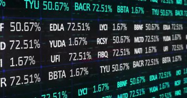 Siyah arkaplan üzerinde veri işleme animasyonu. küresel iş ve dijital arayüz kavramı dijital olarak oluşturulmuş video.