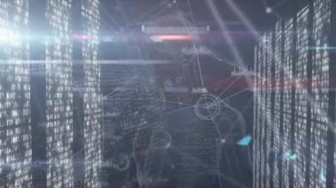 Noktaları birleştiren animasyon, dijital arayüzde insan vücudunun üç boyutlu finansal verisi. Dijital bileşik, teknoloji, yapay zeka, bağlantı, geliştirme, veri, kodlama, iş, ağ oluşturma.