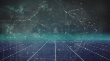 Animation of connections over digital space. Network, connections, data processing and technology concept digitally generated video.