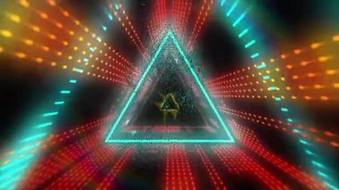 Parlak renkli ışık yollarının animasyonu. İletişim enerjisi ve ışık soyut arkaplan kavramı dijital olarak oluşturulmuş görüntü.