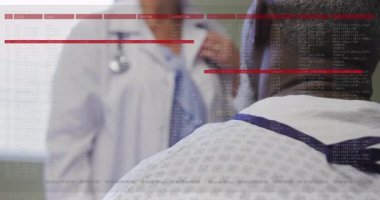 Tıbbi kodu başlatan doktor, hastanın hayati organlarını izleyip sonra da omuz güvencesi veriyor. Gelecek, sağlık, teknoloji, profesyonellik, klinik, tanı, destek