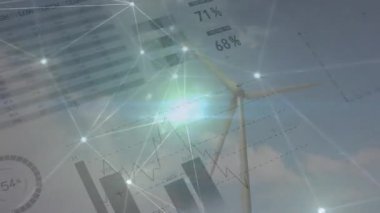 Mor arkaplan üzerinde bağlantı ağı ve veri işleme animasyonu. Küresel sevkiyat işi veri işleme ve teknoloji konsepti dijital olarak oluşturulmuş video.