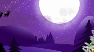 Bir. Siyah arka planda renkli süslemeleri olan Noel ağacı. İki. Beyaz arka planda dış hatları olan pembe duvar kağıdı. Üç. Noel Baba kızağı ve ren geyikleri ayın üzerinde uçuyor ve arka planda karlı dağ manzarası var..