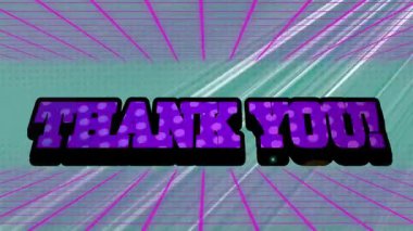 Yeşil arkaplandaki ışık izlerinin üzerinden geçen teşekkür mesajının animasyonu. Sosyal medya, teknoloji ve dijital arayüz kavramı dijital olarak oluşturulmuş video.