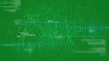 Animation of data processing in blue space. Global business communication and data concept digitally generated video.