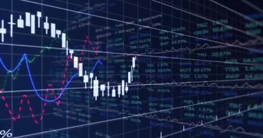 Siyah arkaplan üzerinde veri işleme animasyonu. küresel iş ve dijital arayüz kavramı dijital olarak oluşturulmuş video.