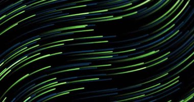 Siyah zemin üzerindeki ışık izlerinin animasyonu. soyut arkaplan ve gelecek konsepti dijital olarak oluşturulmuş video.