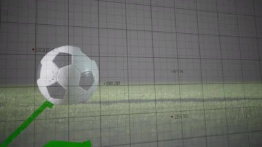 Şebekede grafikler canlanıyor sonra kırmızı çoraplı kramponlar sahneye çıkıyor ve performans takibi için topa basıyor. Analitik, spor, biyomekanik, dijital arayüz, atletik performans, hareket yakalama, ekipman