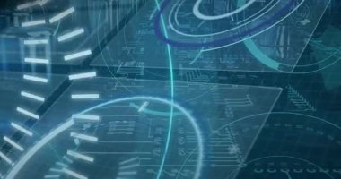 Gri arkaplandaki istatistik ve veri işleme animasyonları. Küresel iş finansmanı ve bağlantılar konsepti dijital olarak oluşturulmuş video.