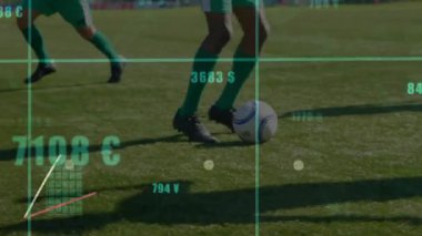 Yeşil takım dribbling etkinleştirici spor analitik örtüşmesi, kırmızı-kit müdahalesinden önce değerleri güncelleme. Atletik, rekabet, dijital, kesinlik, strateji, canlılık, dinamik